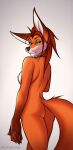  anthro canid canine fantum_fox female fox fur hair mammal nipples nude smile solo 