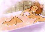  2022 aardvark absurd_res anthro arthur_(series) bath breasts brown_hair bubble_bath eyes_closed female hair hi_res jane_read mammal mature_female relaxing roger_bacon solo 