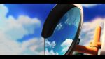  absurdres blue_sky cloud commentary gerar_dc highres letterboxed mirror no_humans original outdoors reflection scenery sky summer traffic_mirror 
