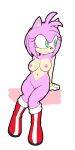  accessory amy_rose anthro areola boots breasts clothing eulipotyphlan female footwear fours_(artist) genitals gloves green_eyes hair hair_accessory hairband handwear hedgehog hi_res looking_aside mammal navel nipples pink_body pink_hair pussy sega simple_background sitting solo sonic_the_hedgehog_(series) video_games 