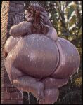 absurd_res anthro big_breasts big_butt breasts brown_hair butt female hair hi_res huge_breasts huge_butt hyper hyper_butt lagomorph leporid mammal nude patacon rabbit showering solo thick_thighs wet wet_body 