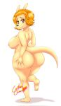  anthro big_breasts big_butt blonde_hair breasts butt crazybluedog.exe_(artist) crossgender digital_media_(artwork) female freckles glistening glistening_body glistening_skin hair hi_res long_tail macropod mammal marsupial nervous nickelodeon nipples nude rocko&#039;s_modern_life rocko_rama short_stack simple_background solo solo_focus trans_(lore) trans_woman_(lore) wallaby 
