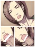  1girl brown_hair censored closed_eyes fellatio hetero irrumatio jill_valentine lips oral parted_lips penis pointless_censoring rape resident_evil resident_evil_3 sawao short_hair sleep_molestation sleeping sweat 