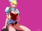  animated animated_gif blonde_hair breasts censored cleavage copyright_request futanari hat large_breasts long_hair masturbation nurse penis sammohung solo 
