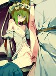  1girl anal blush breasts censored fakepucco green_eyes green_hair hetero nipples penis petite pussy saliva sex shiki_eiki small_breasts solo_focus spread_legs sweat touhou 