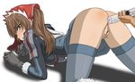  alicia_melchiott all_fours anal ass blush brown_eyes brown_hair censored clenched_teeth enema gloves headdress hetero hou_(hachiyou) long_hair looking_back military military_uniform no_panties pointless_censoring pubic_hair pussy senjou_no_valkyria senjou_no_valkyria_1 solo_focus tears teeth thighhighs top-down_bottom-up twintails uniform 