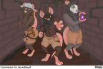  anthro brown_body brown_fur clothed clothing fantasy fur group hi_res kersync loff_(sevendeadjr) magic magic_user male mammal murid murine rat rittle_(sevendeadjr) rodent skitt_(sevendeadjr) trio 