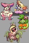  anal anal_penetration anthro areola ball_gag balls bdsm big_areola big_breasts blonde_hair blush bound_by_tentacles braixen breasts clothed clothing crouching eeveelution elemental_creature elemental_humanoid female flora_fauna food fur gag genitals green_hair grey_background group gynomorph hair hi_res huge_areola huge_breasts huge_nipples human humanoid inner_ear_fluff intersex lenomon mammal nintendo nipple_outline one_eye_closed penetration penis pink_body pink_fur plant plant_humanoid pok&eacute;mon pok&eacute;mon_(species) popsicle purple_eyes pussy red_inner_ear_fluff simple_background smile sylveon tentacle_in_ass tentacle_penetration tentacle_sex tentacles tongue tongue_out tuft video_games white_body white_fur wink yellow_body yellow_fur 
