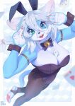  &lt;3 4_fingers 4_toes anthro armband aruurara barefoot bell bell_collar big_breasts blue_body blue_eyes blue_fur bow_tie braided_hair breasts bunny_costume card claws cleavage clothed clothing collar costume cuff_links digital_media_(artwork) domestic_cat fake_ears fake_rabbit_ears feet felid feline felis female fingers fur green_eyes hair hashimoto-chan heterochromia hi_res legwear leotard looking_at_viewer mammal open_mouth pawpads playing_card ponytail smile solo teeth toes tongue white_body white_fur white_hair 