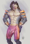  abs anthro armwear balls big_penis bottomwear bulge clothed clothing digital_media_(artwork) erection erection_under_clothing fingers foreskin fur genital_outline genitals hi_res horn humanoid_genitalia humanoid_penis legendary_pok&eacute;mon lion21 looking_at_viewer male mammal muscular muscular_anthro muscular_male nintendo nipples pecs penis pok&eacute;mon pok&eacute;mon_(species) shorts simple_background smile solo terrakion topless topless_anthro topless_male video_games white_background 