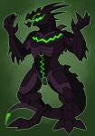  anthro black_body dragon front_view horn imperatorcaesar male muscular muscular_anthro muscular_male open_mouth purple_body purple_horn purple_tail simple_background solo standing 