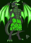  anthro claws clothed clothing digital_media_(artwork) dragon eduardo_(kuby_owo) eyewear glowing glowing_markings hi_res horn kuby_owo male markings open_mouth scalie signature simple_background smile solo sunglasses toe_claws wings 