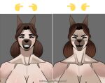  absurd_res anthro big_breasts breasts canid canine canis colored domestic_dog dramatic_lighting emoji expressions female frown hi_res looking_at_viewer mammal maria_(pancarta) meme mole_on_breast nude pancarta portrait smile solo 