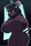  anthro areola big_breasts breasts eyewear female genitals glasses gwen_geek gwen_martin hi_res huge_breasts l-a-v mammal mouse murid murine nipples nude pussy rodent solo 