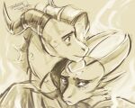  2022 activision cynder digital_media_(artwork) dragon duo embrace female feral fire frill_(anatomy) hi_res horn looking_away male male/female markings membrane_(anatomy) membranous_frill sad scalie simple_background sketch spyro spyro_the_dragon the_legend_of_spyro toony using_wings video_games wanderertamplior western_dragon wing_hug wings 