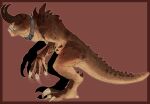  ambiguous_gender bethesda_softworks biped brown_body brown_horn brown_scales brown_tail claws deathclaw fallout horn imperatorcaesar ridged_horn scales sharp_teeth side_view solo spiked_tail spikes spikes_(anatomy) standing tan_body tan_scales tan_tail teeth video_games 