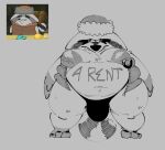  2021 anthro belly big_belly big_moobs big_nipples bulge clothing elderdavecrave harvey_beaks harvey_beaks_(series) hat headgear headwear male mammal moobs nipples overweight overweight_male procyonid raccoon randl solo underwear 