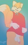 absurd_res anthro blursedart canid canine clothed clothing cosplay crossdressing dress fox genitals girly hi_res male mammal miles_prower partially_clothed_male penis sega solo solo_focus sonic_the_hedgehog_(series) 