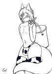  animal_print anthro bucket bulge canid canine clothed clothing container cow_print evirix evirix_(evirix) fox girly hi_res legwear male mammal panties sketch solo thigh_highs topless topless_male underwear 