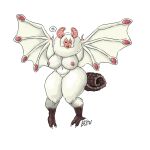  absurd_res angry anthro artist_name bat_ears bat_wings bendacriss big_breasts breasts capcom cross-popping_vein curled_tail dragon female flying_wyvern fur hi_res membrane_(anatomy) membranous_wings monster_girl_(genre) monster_hunter navel nipples paolumu pink_body pink_skin signature simple_background solo thick_thighs video_games white_background white_body white_fur white_wings wide_hips wings wyvern 
