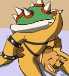  absurd_res all_fours anal anthro armwear bovid bowser butt caprine clothing duo fwankie goat hair hand_on_butt hi_res horn koopa male male/male mammal mario_bros nintendo oral rimming scalie sex simple_background spikes video_games 