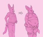  annoyed anthro belly big_belly bottomwear boxers_(clothing) canid canine cettus clock clothing clothing_pull denim denim_clothing digital_drawing_(artwork) digital_media_(artwork) double_chin fat_rolls fennec fox hi_res jeans looking_down male mammal moobs navel obese overweight pants polo_shirt shirt slightly_chubby solo topwear underwear watch weight_gain wristwatch 