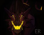  5:4 black_background black_body black_horn cheek_horn dragon front_view headshot_portrait horn imperatorcaesar looking_at_viewer open_mouth portrait red_body simple_background solo 