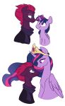  absurd_res blue_eyes broken_horn crown doodle-mark doodlemark duo equid equine eye_scar facial_scar female friendship_is_magic hair hasbro hi_res horn mammal my_little_pony my_little_pony:_the_movie_(2017) purple_eyes purple_hair scar scarf simple_background size_difference tempest_shadow_(mlp) tiara twilight_sparkle_(mlp) unicorn white_background winged_unicorn wings 