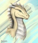  blue_eyes dragon feral fin headshot_portrait hi_res horn male portrait scales shaded simple_background smile soft_shading solo tongue tongue_out xymor yellow_body yellow_scales 