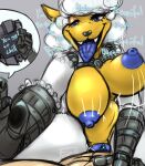  absurd_res animatronic anthro bodily_fluids dominant dominant_female duo epsi110 female genital_fluids hi_res humanoid machine male male/female pussy_juice robot sha_(twf) solo the_walten_files 