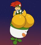  anthro big_butt bowser bowser_day butt eyebrows koopa looking_at_viewer male mario_bros nintendo nt6969 scalie shell simple_background sky solo spiked_shell spikes spikes_(anatomy) teeth video_games 