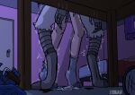  absurd_res animatronic anthro clothing duo female footwear h1draw hi_res human humanoid machine male male/female mammal offscreen_sex robot sha_(twf) size_difference socks the_walten_files 
