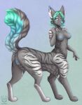  anus aqua_(swartzfox) blue_eyes breasts butt canid canine canis digital_media_(artwork) female fox fur genitals grey_body hair hi_res kotezio looking_at_viewer mammal nipples nude open_mouth pussy simple_background smile solo striped_body stripes taur 