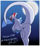  &lt;3 absurd_res anthro big_breasts blush breasts colored female glowing glowing_eyes hi_res legendary_pok&eacute;mon lugia moon nintendo nipples pok&eacute;mon pok&eacute;mon_(species) raised_tail red_eyes shaded smile solo text tongue tongue_out toung tyler_3d_(artist) video_games 