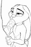  2:3 animated anthro digital_media_(artwork) disney female judy_hopps lagomorph leporid link6432 mammal monochrome nude rabbit short_playtime simple_background sketch solo zootopia 