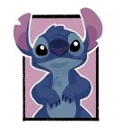  2022 alien black_eyes blue_body blue_claws blue_fur blue_nose cel_shading chest_tuft claws digital_drawing_(artwork) digital_media_(artwork) disney experiment_(lilo_and_stitch) front_view fur hapbajl head_tuft hi_res lilo_and_stitch notched_ear outline shaded simple_background smile solo standing stitch_(lilo_and_stitch) tuft 