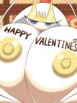  &lt;3 antennae_(anatomy) anthro areola big_breasts blue_pupils body_writing breasts english_text female holidays huge_breasts hyper hyper_breasts looking_at_viewer nintendo nipples norio_(pheromosa_times) pheromosa pok&eacute;mon pok&eacute;mon_(species) pupils purple_eyes smile solo text ultra_beast valentine&#039;s_day video_games white_body yellow_areola yellow_nipples 