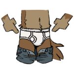 1:1 alpha_channel anthro blue_bottomwear blue_clothing blue_pants bottomwear bottomwear_down briefs bulge canid canine canis clothed clothing domestic_dog english_text gesture hanes male mammal matt_riskely pants pants_down partially_clothed pointing solo text tighty_whities tinydeerguy underwear white_briefs white_clothing white_underwear white_undrwear 