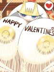  &lt;3 antennae_(anatomy) anthro areola big_breasts blue_pupils bodily_fluids body_writing breasts english_text female holidays huge_breasts hyper hyper_breasts lactating looking_at_viewer milk nintendo nipples norio_(pheromosa_times) pheromosa pok&eacute;mon pok&eacute;mon_(species) pupils purple_eyes smile solo text ultra_beast valentine&#039;s_day video_games white_body yellow_areola yellow_nipples 