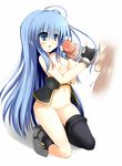  1girl asymmetrical_clothes bad_id bad_pixiv_id banned_artist blue_eyes blue_hair blush flat_chest hairjob handjob hetero long_hair lyrical_nanoha mahou_shoujo_lyrical_nanoha_strikers minigirl nipples penis pussy reinforce_zwei shikano_sumiaki single_thighhigh solo_focus thighhighs uncensored 