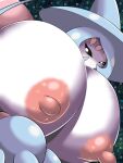  areola big_breasts black_sclera blue_hair breasts female hair hatterene huge_breasts humanoid hyper hyper_breasts nintendo nipples norio_(pheromosa_times) pink_areola pink_nipples pok&eacute;mon pok&eacute;mon_(species) smile solo video_games white_body white_eyes 