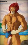  abs anthro big_penis clothing felid flaccid fur genitals hair hi_res kirlanlion lion lion-o male mammal muscular muscular_anthro muscular_male nipples nude pantherine pecs penis pink_nipples pubes solo speedo spiky_hair swimwear tan_body tan_fur thundercats 