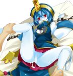  1boy 1girl after_rape after_sex after_vaginal bangs blue_hair blue_skin blue_vest blush breasts censored chain colored_skin commentary_request cum cum_in_pussy cumdrip feet_out_of_frame gintarou_(kurousagi108) hair_between_eyes hat jiangshi leg_grab long_sleeves looking_at_viewer medium_breasts miniskirt mosaic_censoring ofuda on_bed open_mouth original panties panties_around_one_leg pussy qing_guanmao rape red_eyes red_skirt restrained sex sheet_grab shirt short_hair skirt solo_focus underwear vest white_panties white_shirt wide_sleeves yin_yang yin_yang_print 