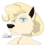  1:1 2022 absurd_res alpha_channel anthro blonde_hair blue_eyes bust_portrait canid canine canis cheek_tuft chest_tuft curled_hair digital_drawing_(artwork) digital_media_(artwork) eyewear facial_tuft female frown fur glasses hair hi_res looking_at_viewer mammal mature_female portrait simple_background solo transparent_background tuft white_body white_fur wolf zer0rebel4 