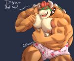 2022 absurd_res anthro barazoku biceps big_muscles bowser bulge clothing collar daddy_kink dialogue english_text eyebrows grey_background hair hi_res horn huge_muscles koopa looking_at_viewer male mario_bros muscular muscular_anthro muscular_male nintendo nipples one_eye_closed open_mouth open_smile pecs quads robinmg_45 scalie shell simple_background smile solo spiked_collar spiked_shell spikes spikes_(anatomy) standing talking_to_viewer teeth text thick_thighs tongue underwear url video_games wink 
