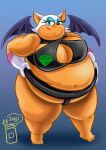  2015 anthro asian_clothing belly big_belly big_breasts bottomwear bra breasts chiropteran cleavage clothed clothing east_asian_clothing female gloves half-closed_eyes handwear hi_res japanese_clothing looking_at_viewer mammal mawashi narrowed_eyes navel obese obese_anthro obese_female overweight overweight_anthro overweight_female rouge_the_bat royaljellysandwich sega smile smiling_at_viewer solo sonic_the_hedgehog_(series) standing sumo sumo_wrestler topwear underwear wings 