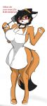  absurd_res anthro apron big_breasts blush breasts canid canine choker clothing fan_character female fox hi_res jewelry mammal maxine_boulevard necklace pace-maker solo spatula thick_thighs tools 