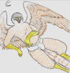  anthro avian beak bird briefs briefs_only brown_body brown_feathers clothing falcon falconid feathered_wings feathers grey_body grey_feathers half-closed_eyes hand_on_stomach hi_res lying male multicolored_body multicolored_feathers narrowed_eyes open_beak open_mouth open_smile peregrine_falcon reclining scaled_arms scaled_legs scales shabnack_(artist) signature simple_background smile solo tail_feathers talons traditional_media_(artwork) underwear wings yellow_body yellow_cere yellow_scales 