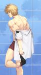  1boy absurdres bakugou_katsuki bara blonde_hair boku_no_hero_academia highres kurohitsuji_th male_focus muscular muscular_male nipples 