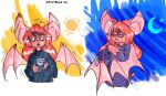  anthro chiropteran clothing day female hi_res mammal night pipistrele pips_(pipistrele) solo sweater tired topwear 